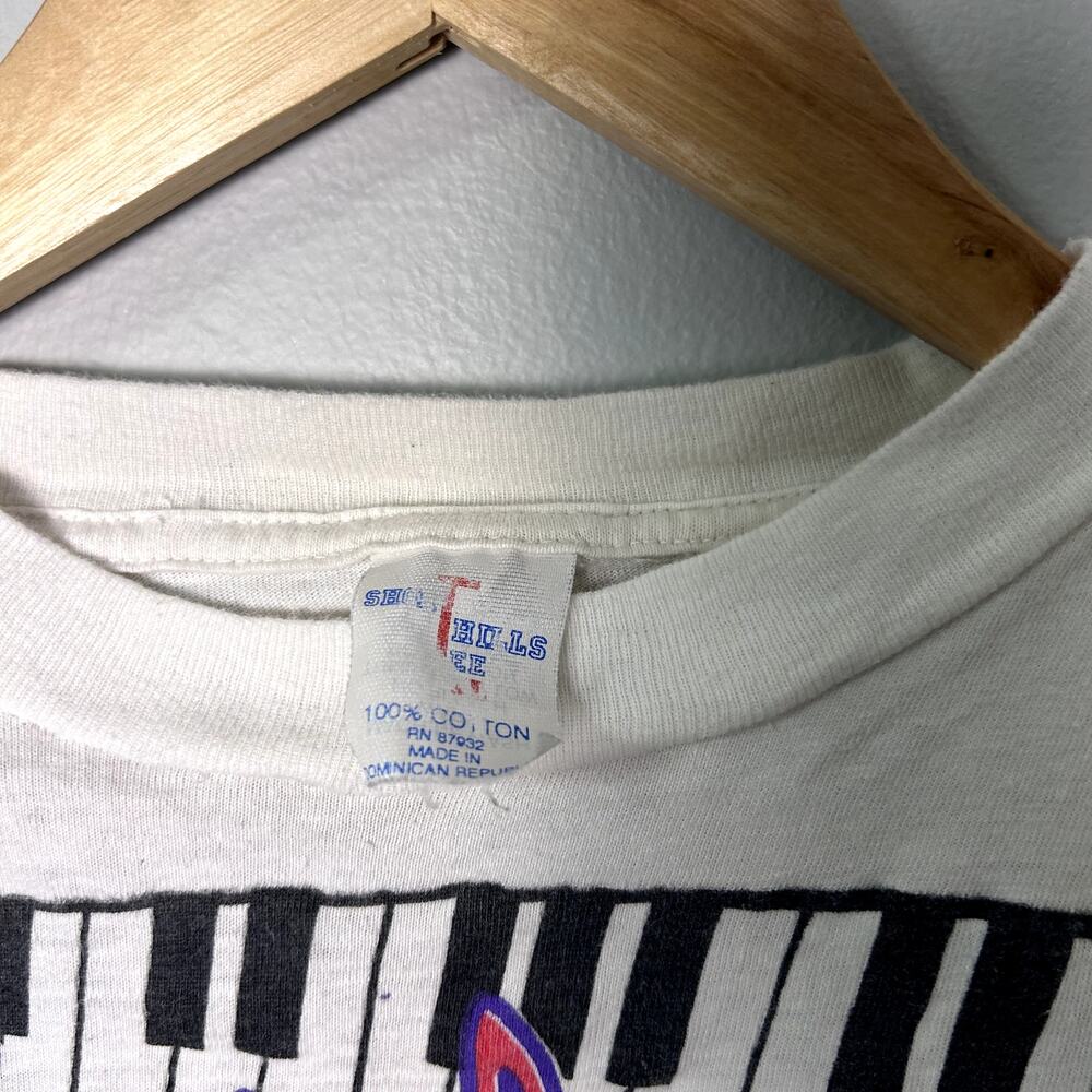 Vintage Elton John Billy Joel T-Shirt Pianoman Face to Face 94 90's Thrashed XL - Picture 11 of 12
